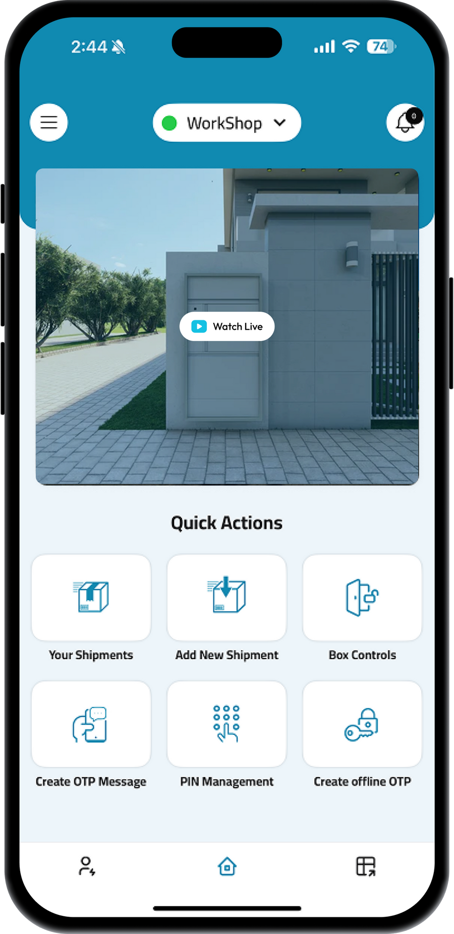 Mobile app screen