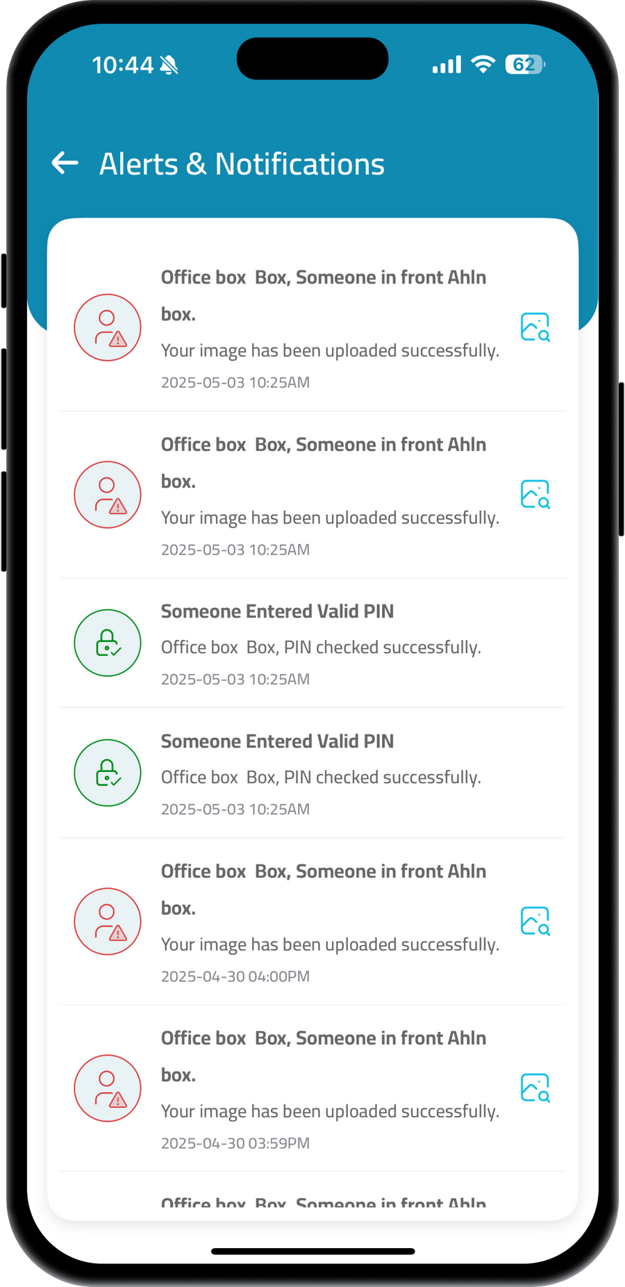 Mobile app screen
